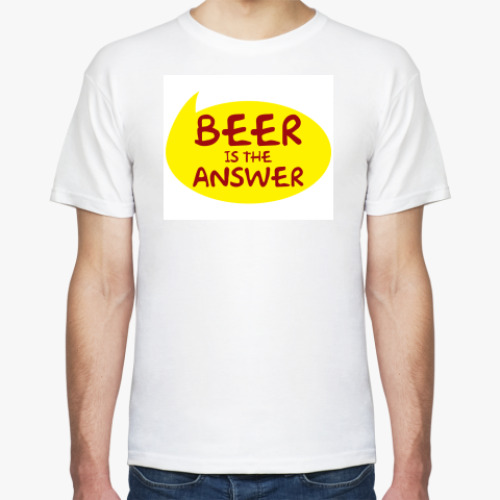 Футболка с принтом Beer is the answer