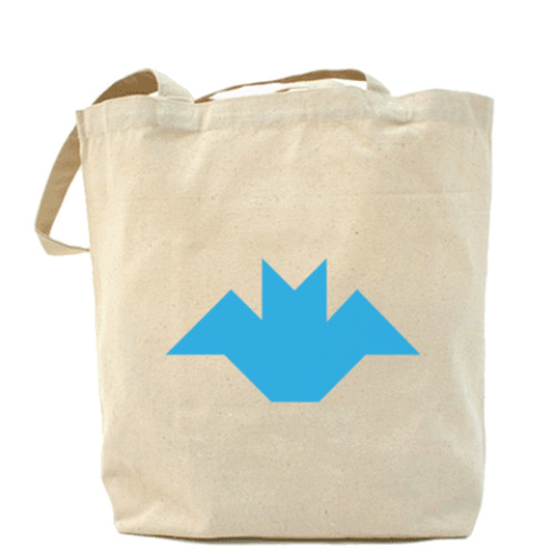 Сумка шоппер с принтом Летучая мышь танграм