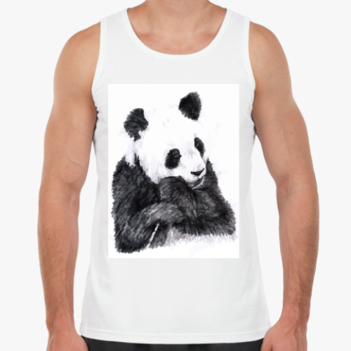 Майка с принтом Панда и бамбук