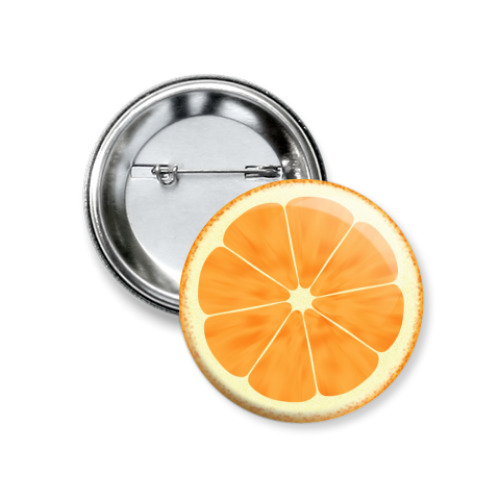 Значок 37мм с принтом Апельсин