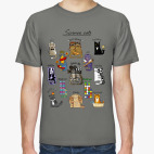 Классическая футболка Научные коты. Магнитное поле