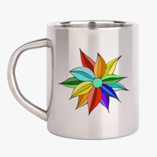 Кружка металлическая с принтом Семицветик