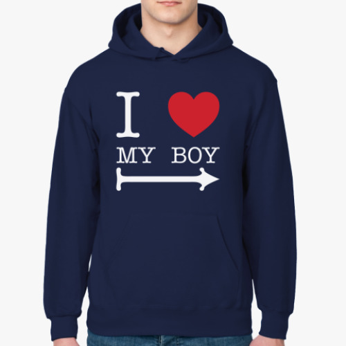 Толстовка худи с принтом I love my boy