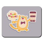 Кот, кофе и фраза Доброе утро!