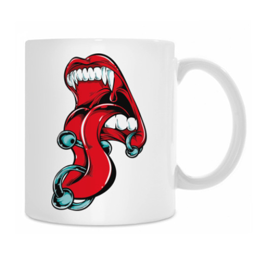 Кружка с принтом Пирсинг