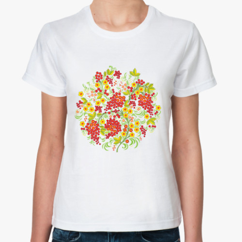 Классическая футболка с принтом Русский народный узор