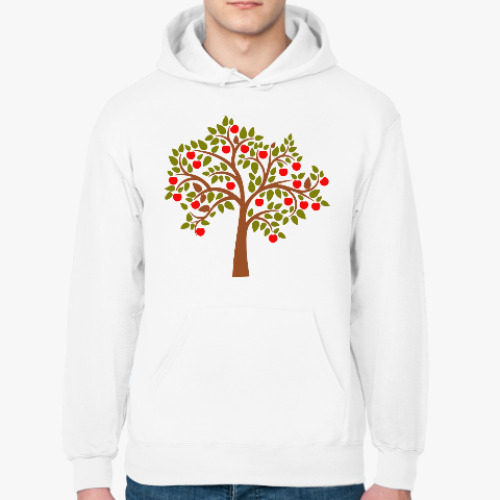 Толстовка худи с принтом Яблоня