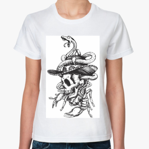 Классическая футболка с принтом череп