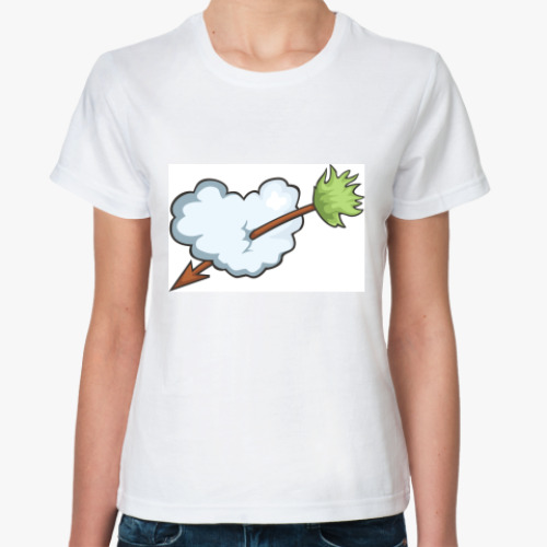 Классическая футболка с принтом Сердце и стрела