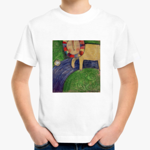 Детская футболка с принтом Лев