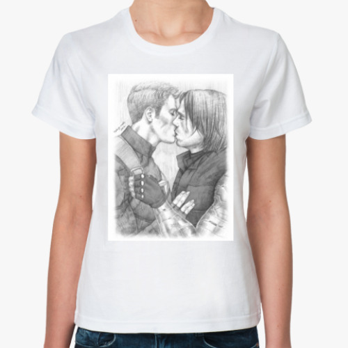 Классическая футболка с принтом Steve Rogers / Bucky Barnes