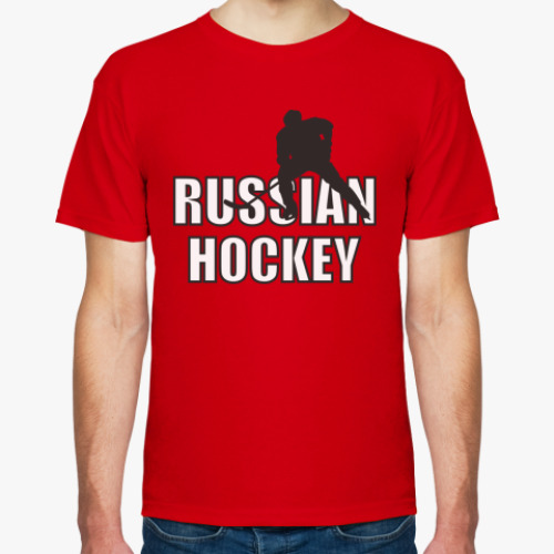 Футболка с принтом Russian hockey