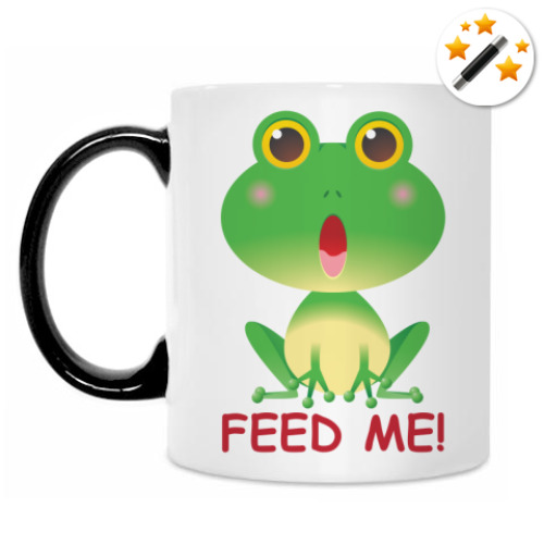 Кружка-хамелеон с принтом Накорми меня!