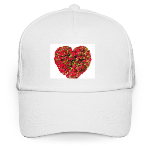 Кепка бейсболка с принтом Сердце из роз