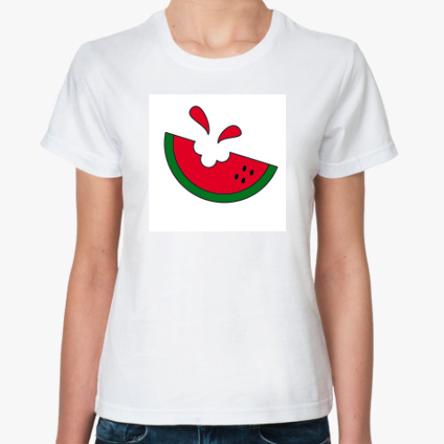 Классическая футболка с принтом Арбуз