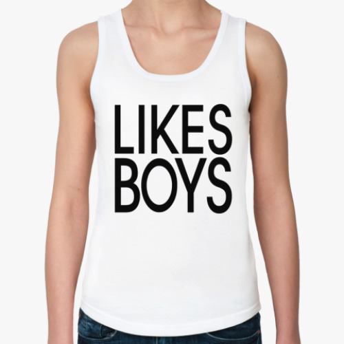 Женская майка с принтом Likes boys