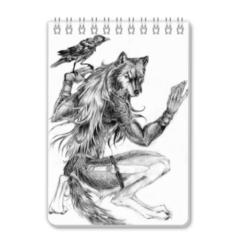 Блокнот с принтом Фенрир
