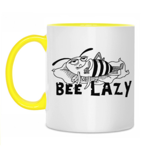 Кружка с принтом Ленивая пчела