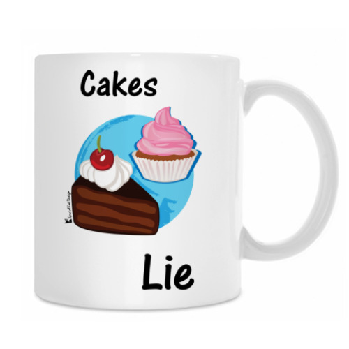 Кружка с принтом Cakes lie!