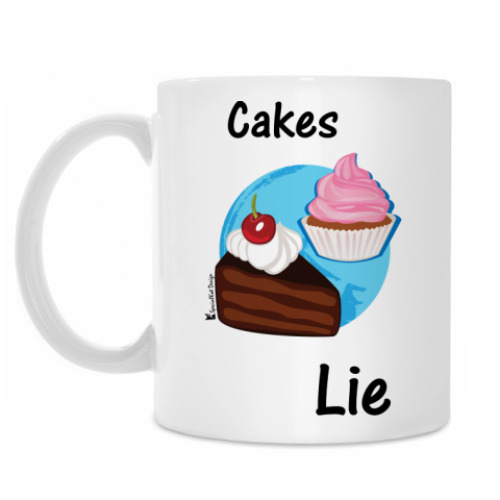 Кружка с принтом Cakes lie!