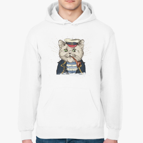 Толстовка худи с принтом Пиратский кот