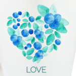 Сердце акварель ягоды и листья