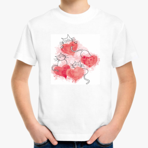 Детская футболка с принтом Котики