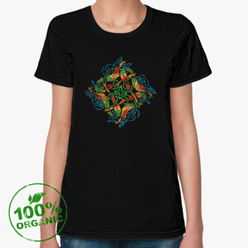 Женская футболка из органик-хлопка с принтом Четыре собаки