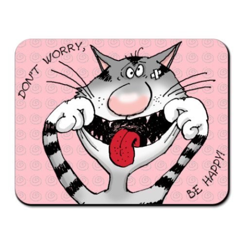 Коврик для мыши с принтом  CRAZY CAT