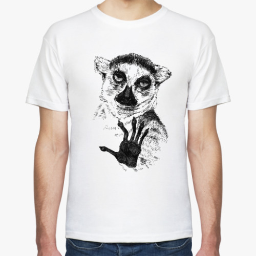 Футболка с принтом Лемур - узбагойся