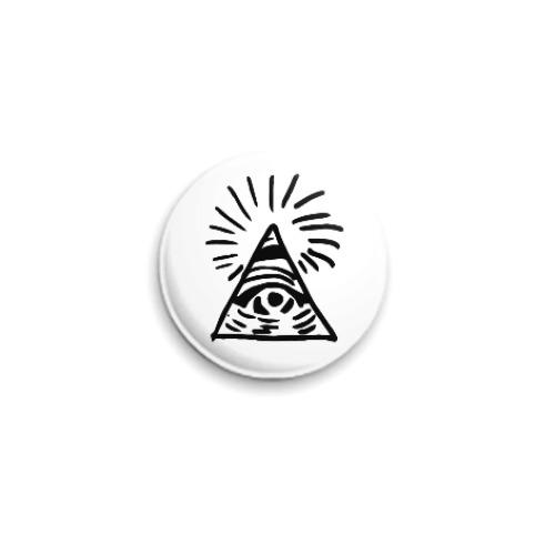 Значок 25мм с принтом The all-seeing eye