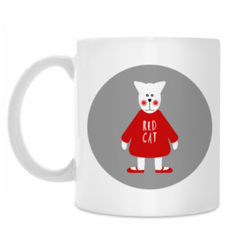 Кружка с принтом Red Cat