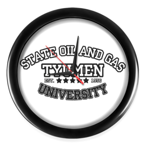 Настенные часы с принтом ТюмГНГУ - Тюменский Гос. Нефтегазовый Университет