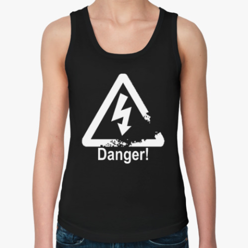 Женская майка с принтом Danger - Опасность