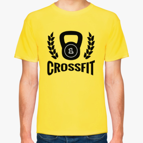 Футболка с принтом Кроссфит логотип с гирей