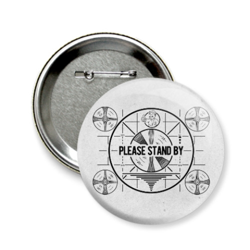 Значок 58мм с принтом Fallout. Please stand by