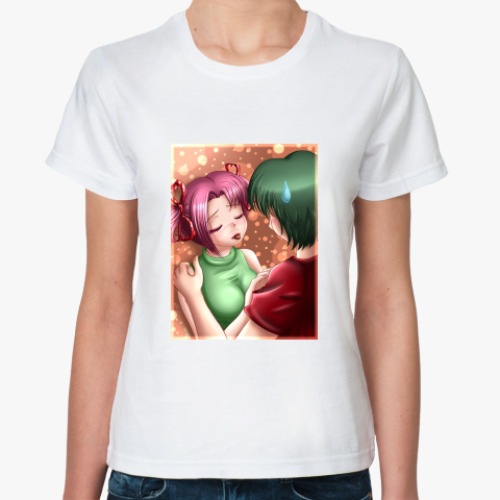 Классическая футболка с принтом  Шоколадный поцелуй