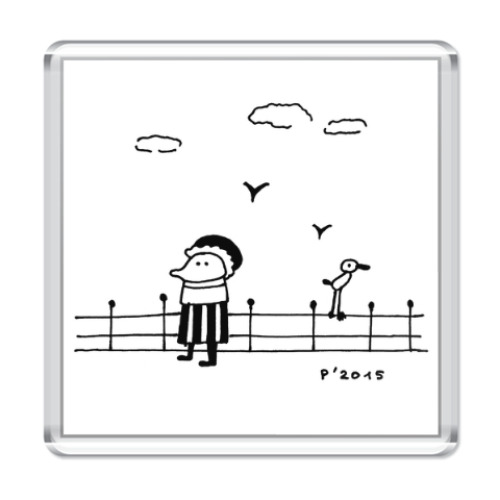 Магнит с принтом У моря/ Seaside