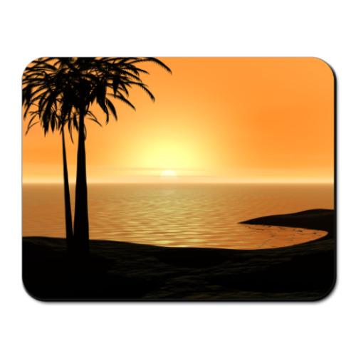 Коврик для мыши с принтом Закат на пляже