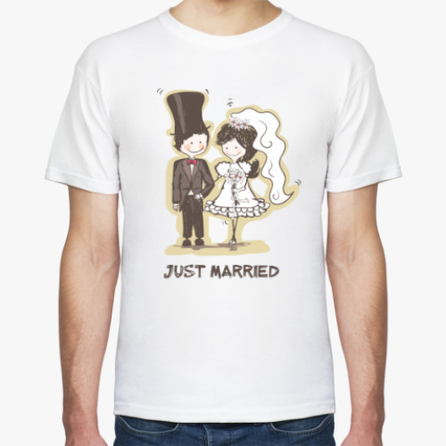 Футболка с принтом 'Just married'