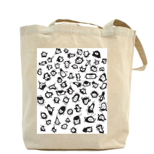 Сумка шоппер с принтом пингвины