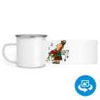 Кружка металлическая белая (круговая запечатка)