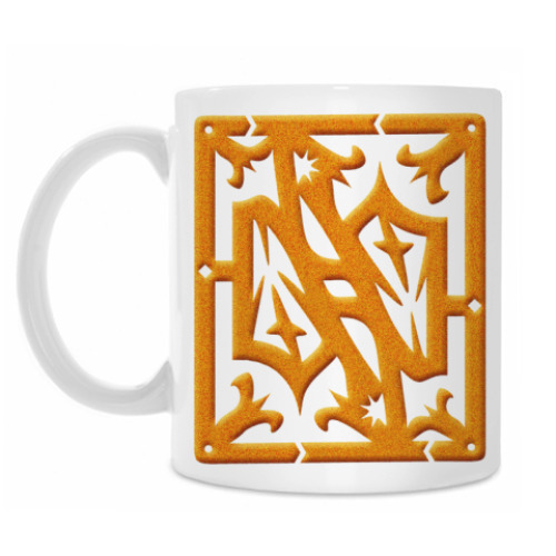 Кружка с принтом Золотое тиснение