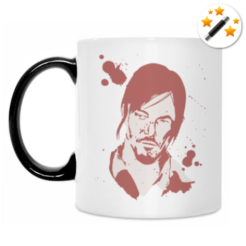 Кружка-хамелеон с принтом Daryl Dixon