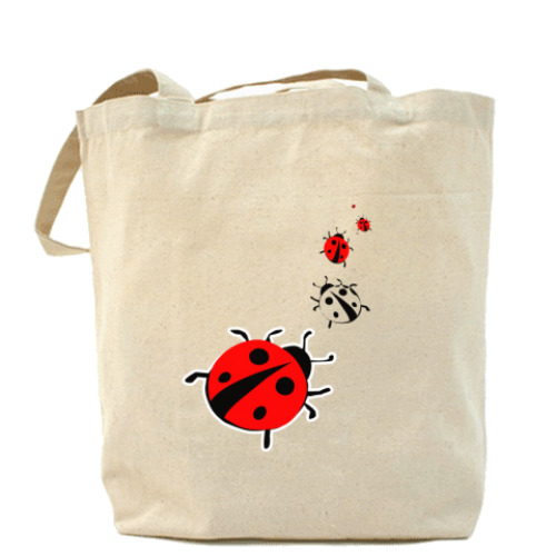 Сумка шоппер с принтом  Божие коровки