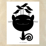 кошка и птицы