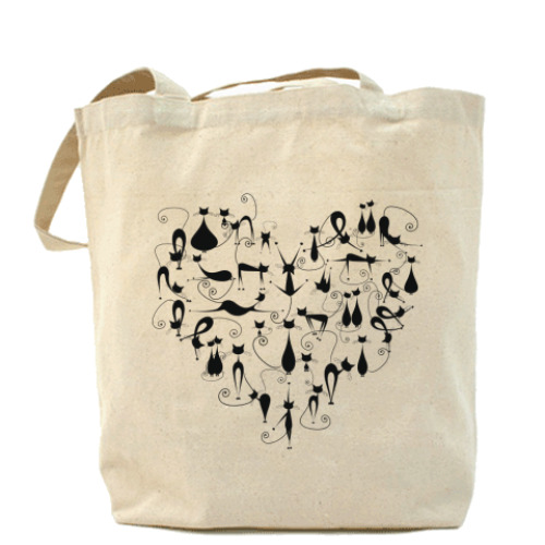 Сумка шоппер с принтом Коты