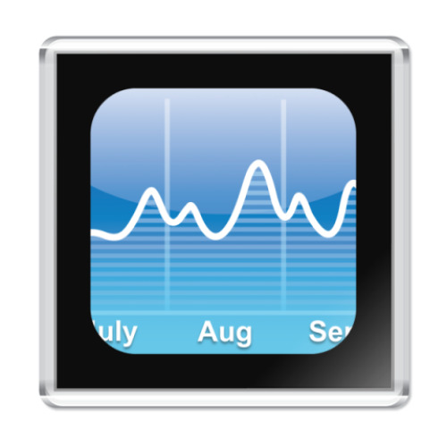 Магнит с принтом  iPhone:Stocks