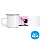 Кружка металлическая белая (круговая запечатка)