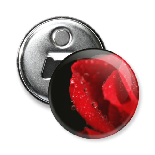 Магнит-открывашка с принтом Романтичная роза